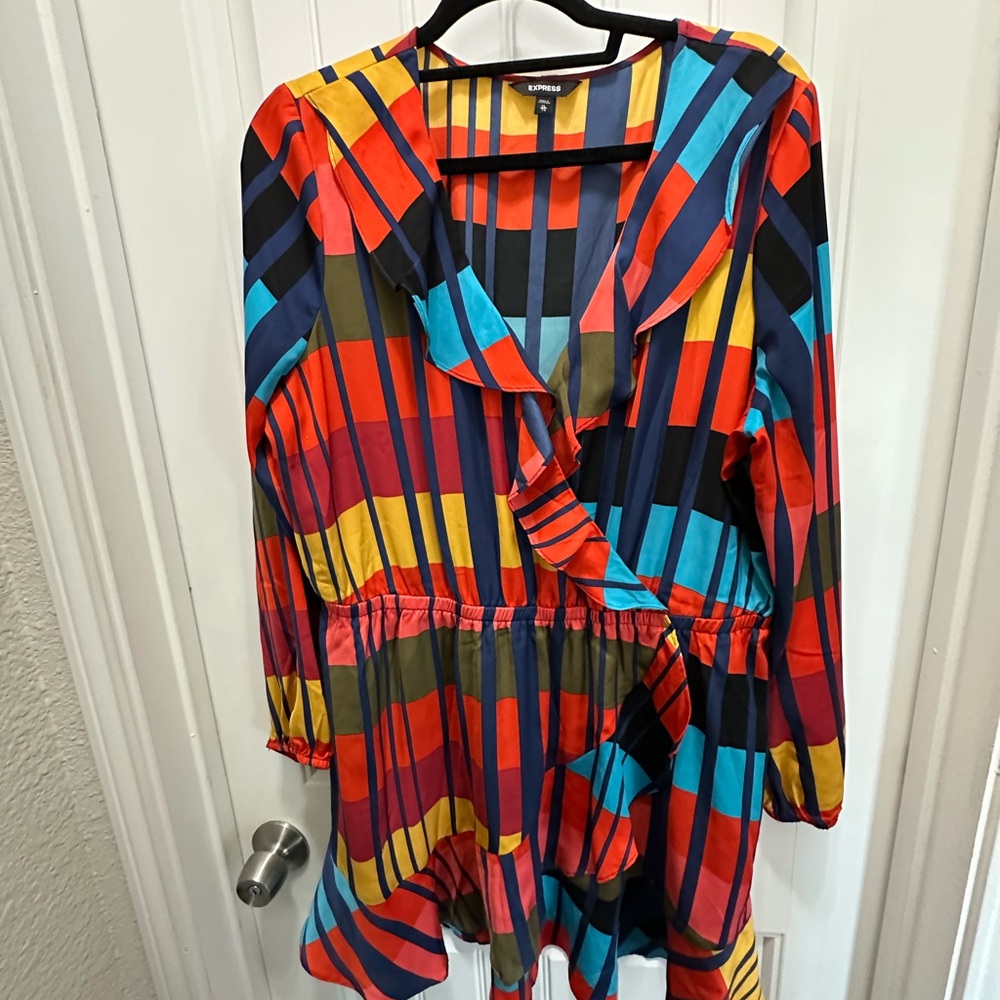 Express Colorful Striped Wrap Dress size xl